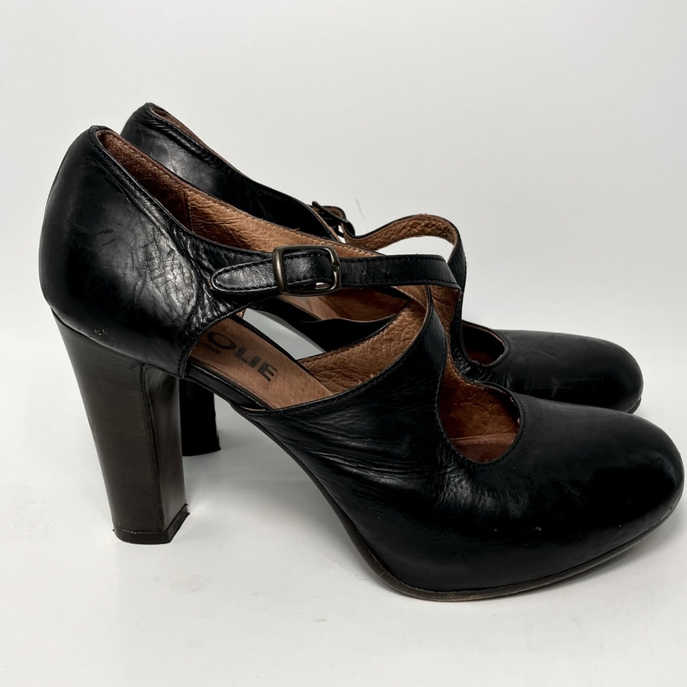 Michael Jolie designer Handcrafted Italian leather shoes size 38 heel Mary Jane